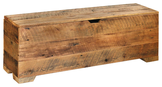 Blanket Trunk Reclaimed Barn Wood, Rustic Wooden Benches With Storage