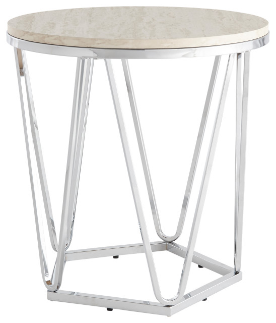 Dorking Faux Stone Round Side Table Contemporary Side Tables And