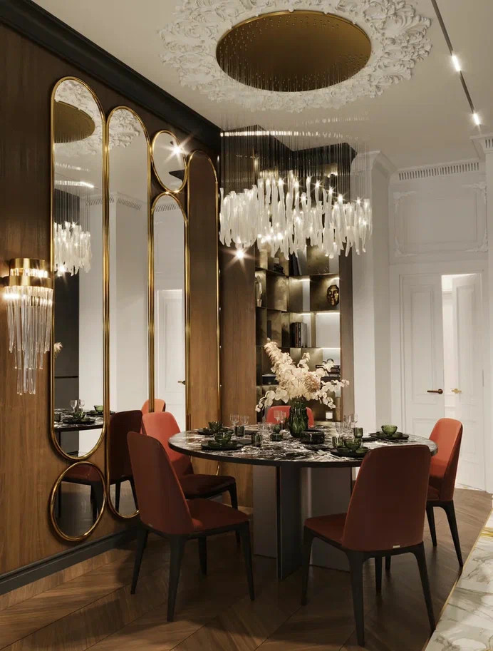 Интерьер с изысканным декором и обилием дерева