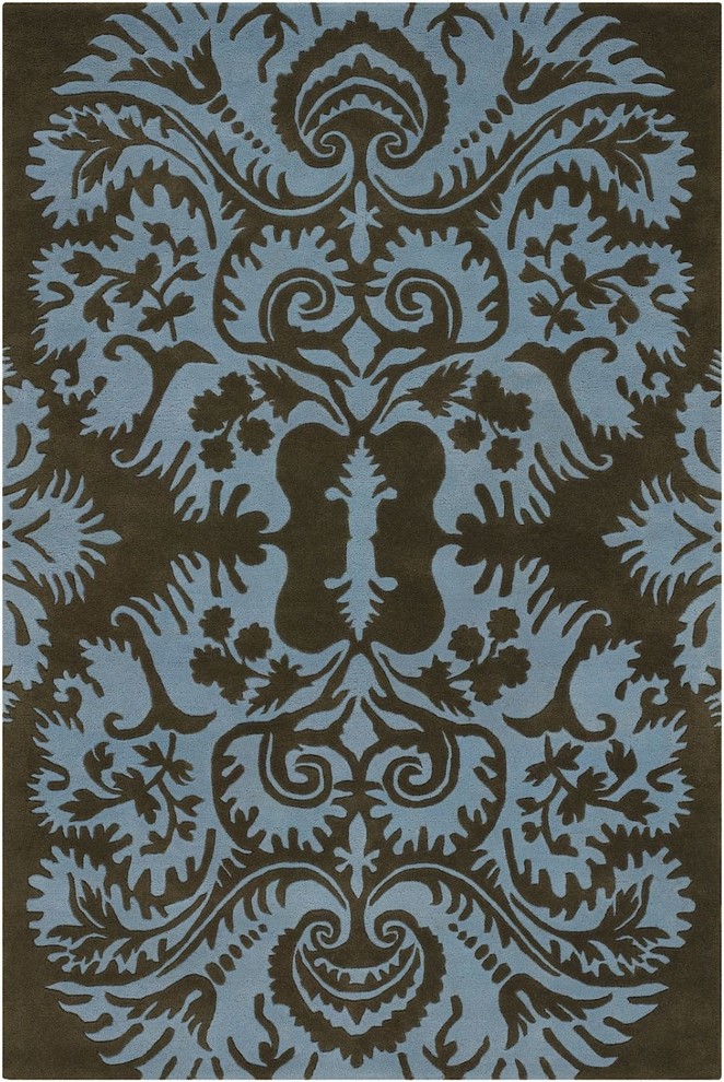 Amy Butler Area Rug, Rectangle, Blue-Gray, 7'9"x10'6"