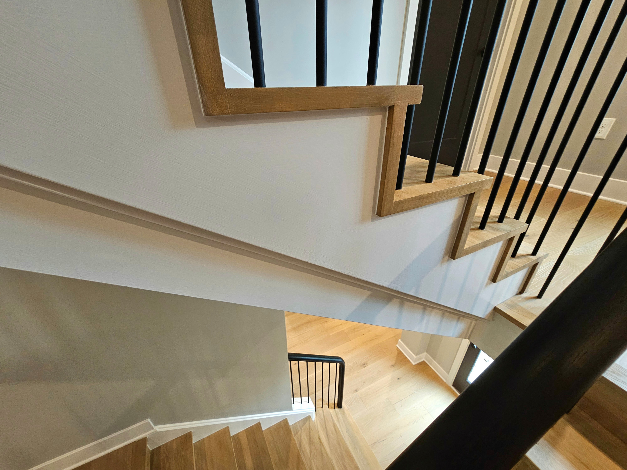 115_Stunning Continuous Rail System on 3 Story Floating Stairs; Arlington, VA 22