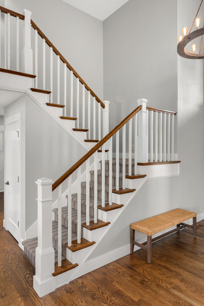 Photo of a transitional staircase in Portland.