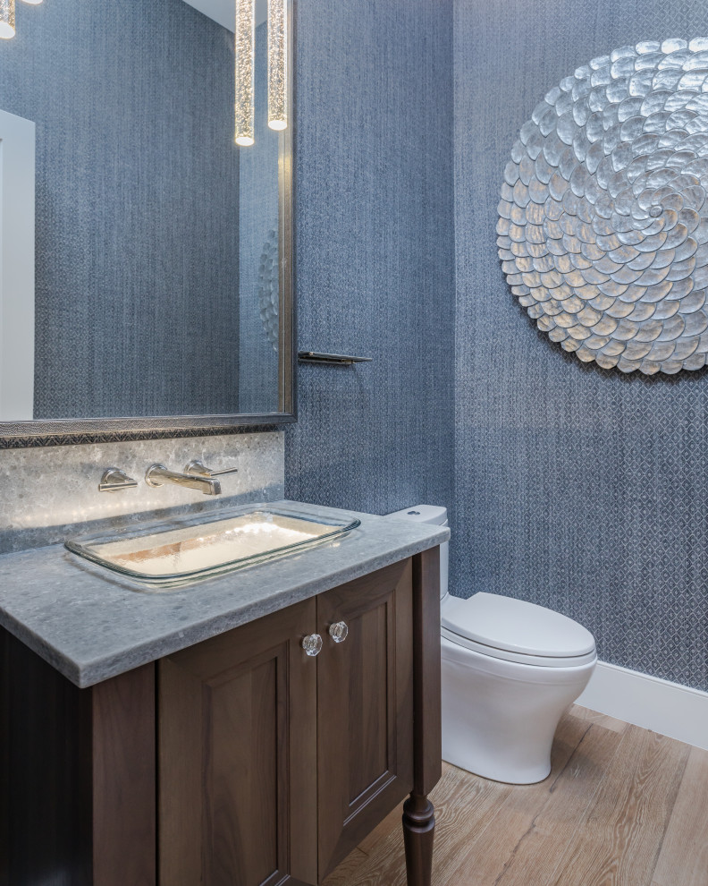 West-Indies Style Sweeping Custom One Story - Beach Style - Powder Room ...