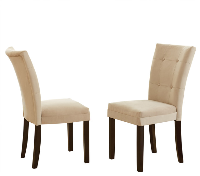 Matinee Beige Parsons Chair Set Of 2 Transitional Dining