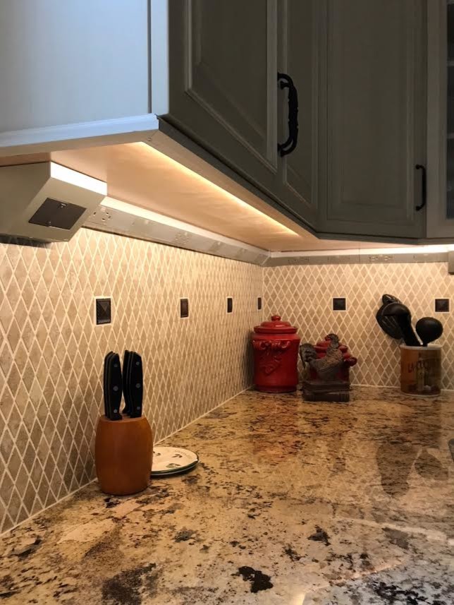 Under LED + Under Track Systems Traditional Kitchen