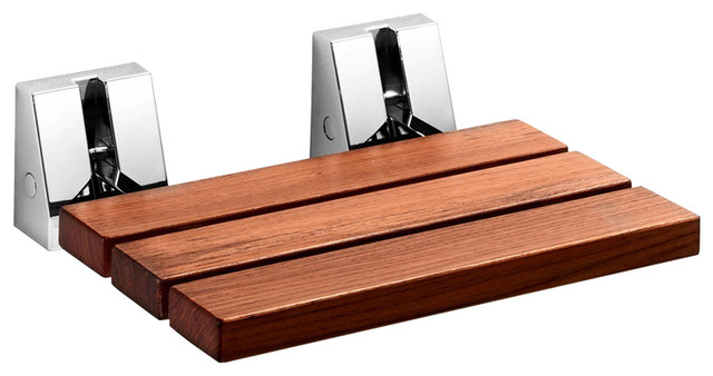 Scagni Wall Mounted Shower Seat Teak Wood Contemporary Shower