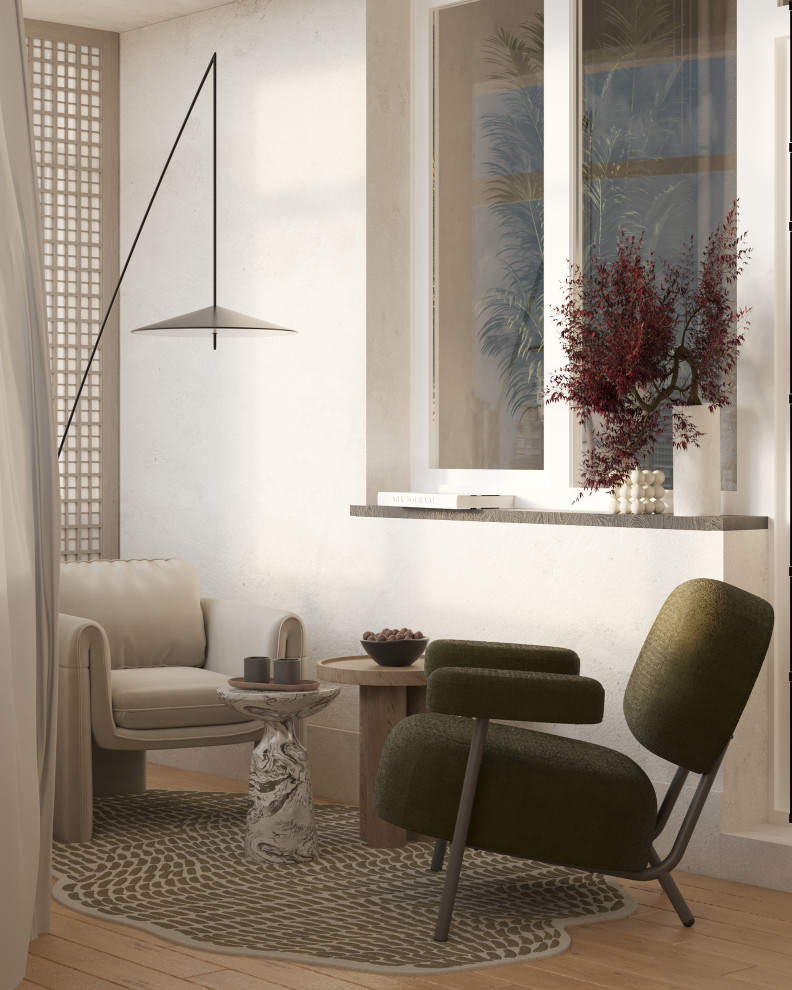 Дизайн-проект лоджии в стиле Джапанди