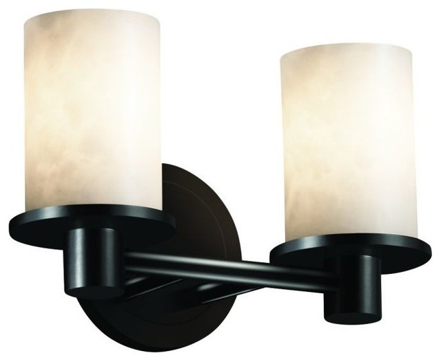 Justice Design Rondo 2 Light Led Bath Bar Matte Black