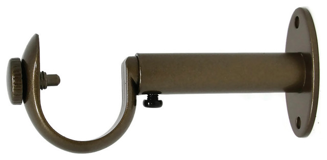 4pc Adjustable Curtain Rod Holders Brackets Drapery Pole Hanger Metal Silver