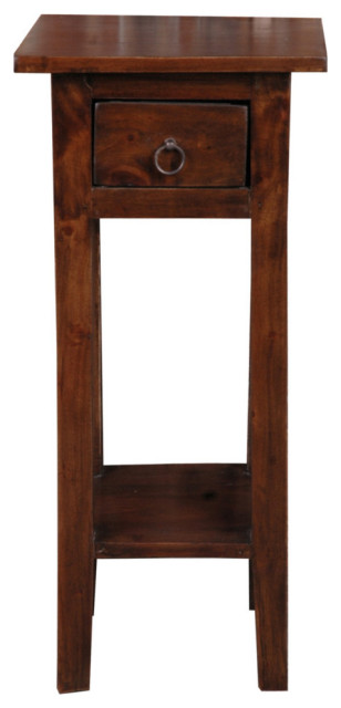 Java Side Table Traditional Sunset Trading Cottage Narrow Side Table, Java Brown - Transitional ...