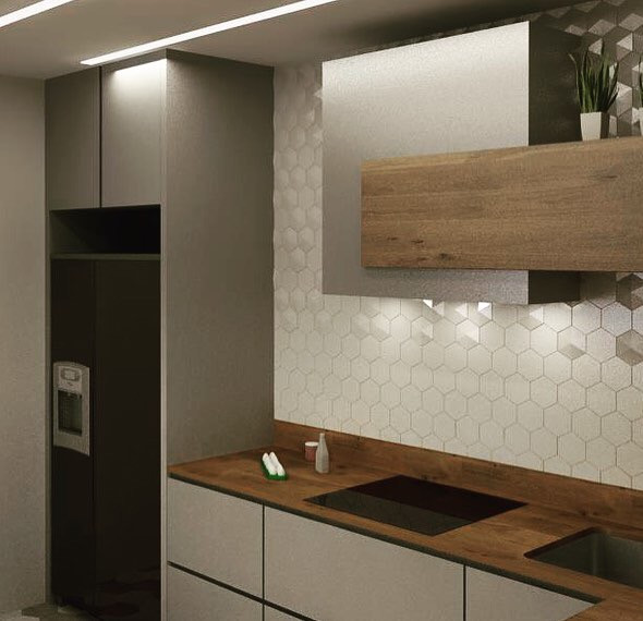 Переделка кухни. Лесная поляна. Кемерово. Визуализация.