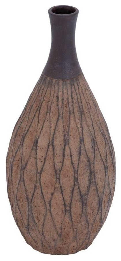 Traditional Ceramic Bottle Vase in Flower Design