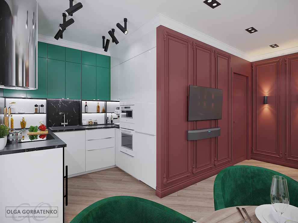 Кухня-гостиная "Спелый гранат"