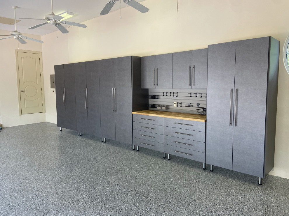 Pewter Pantry & Workstation Cabinet Layout - Contemporary - Garage ...