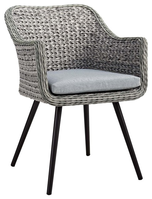 Endeavor Outdoor Patio Wicker Rattan Dining Armchair Gray Endeavor Outdoor Patio Wicker Rattan Dining Armchair Gray