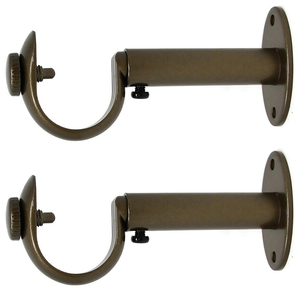 Adjustable Curtain Rod Bracket, 1 1/8"1 1/4" Transitional Window