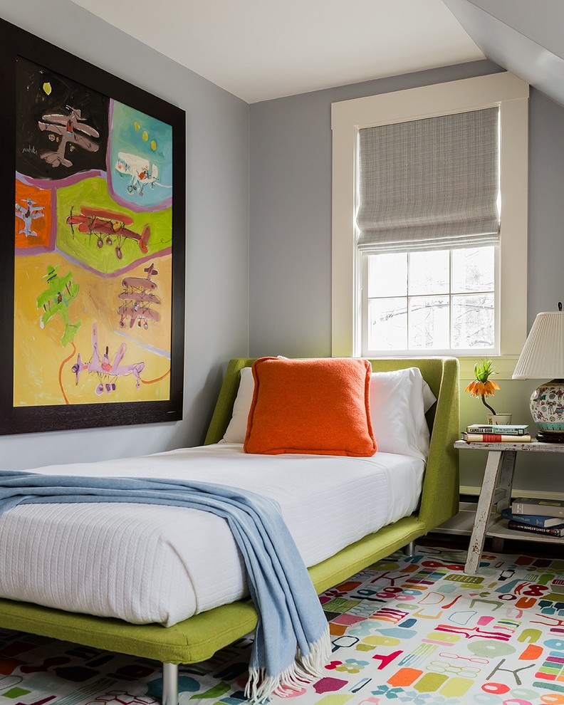 Inspiration for a midcentury kids' bedroom in Boston.