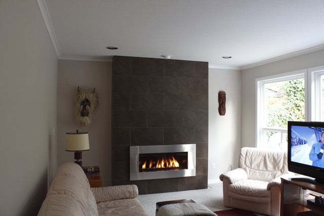 Fireplace wall - Contemporary - Family Room - Vancouver