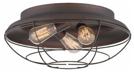 Millennium Lighting Neo-Industrial 3 Light Flushmount, Rubbed Bronze - 5387-RBZ