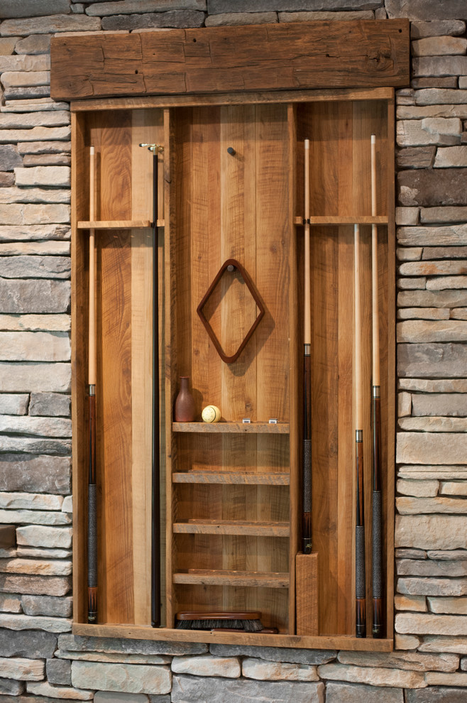 Inspiration for a rustic basement remodel in Cincinnati