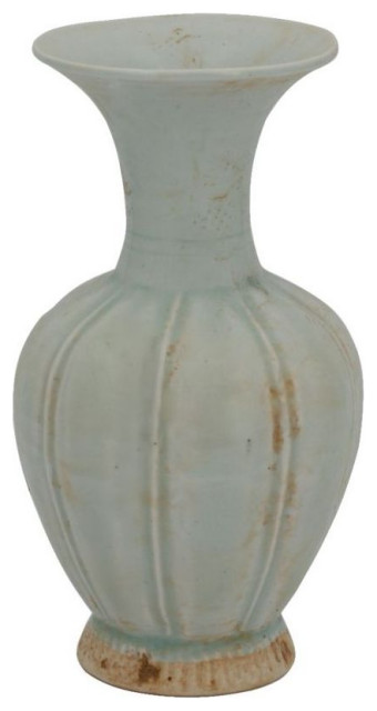 Celadon Fluted Balloon Vase