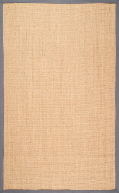 Fast Nuloom Handmade Eco Natural Fiber Cotton Border Sisal
