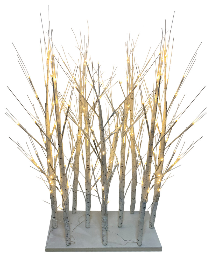 4' LED Lighted White Birch Twig Tree Cluster Christmas Decoration