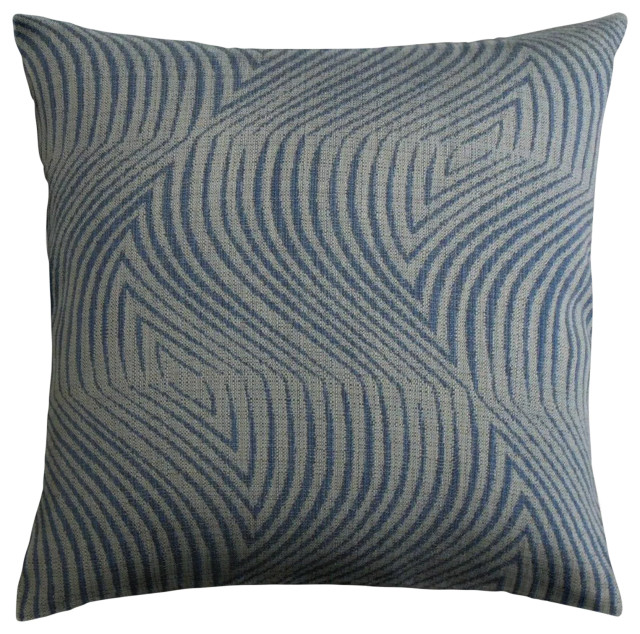 The Pillow Collection Blue Wilson Throw Pillow Cover, 24"x24"