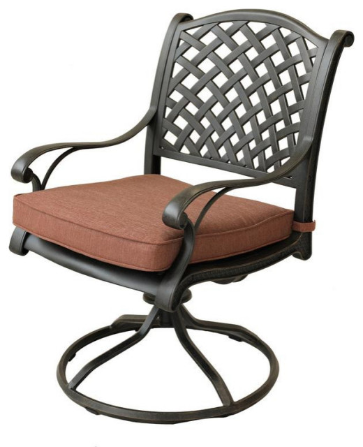 Stinson Dining Swivel Rocker Chairs, Set of 2 Transitional Outdoor
