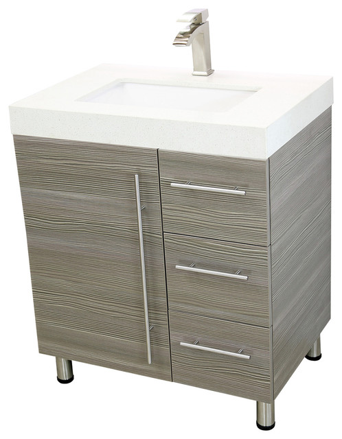 Horne Free Standing Bathroom Vanity Modern Vanities And Clement Vanity Gray White Quartz With Undermount Sink 30