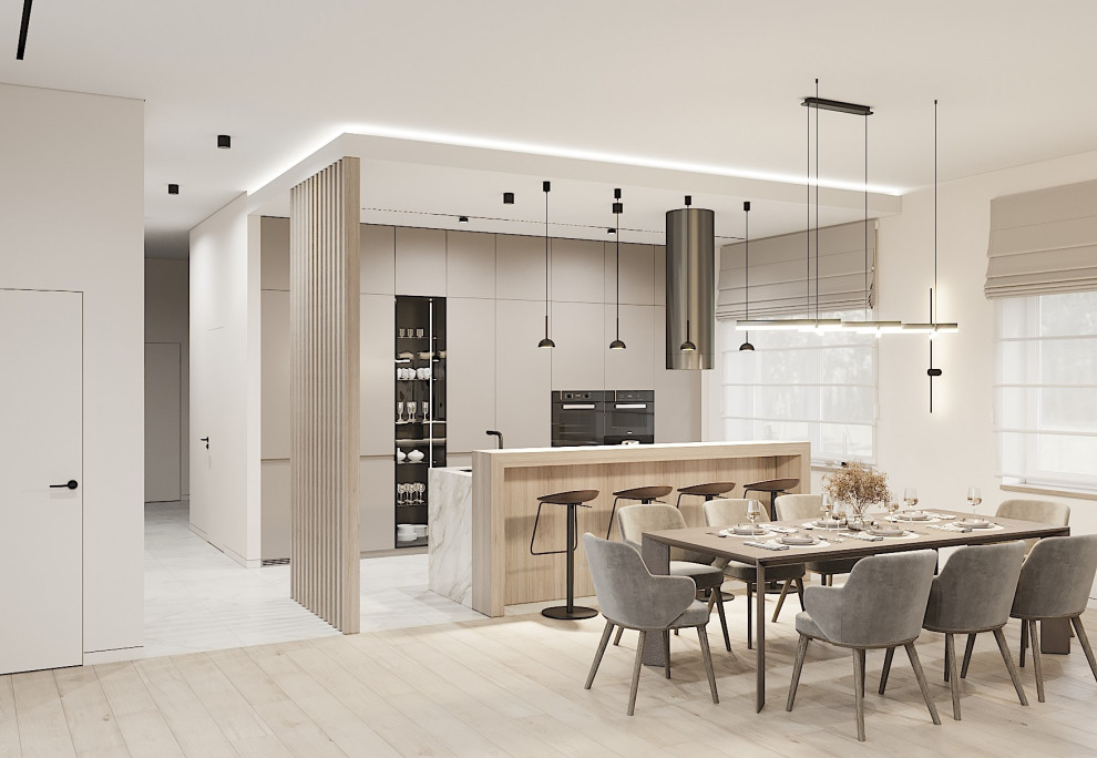 Кухня-гостиная 80м2 в частном доме