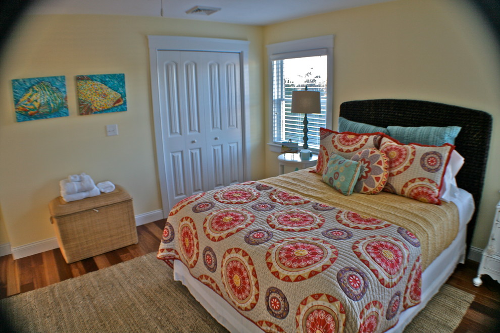 This is an example of a beach style bedroom in Boston.