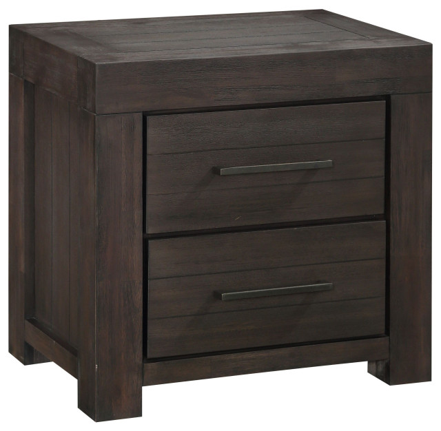 Hayden Casual Modern Nightstand in Acacia Dusky Gray Transitional
