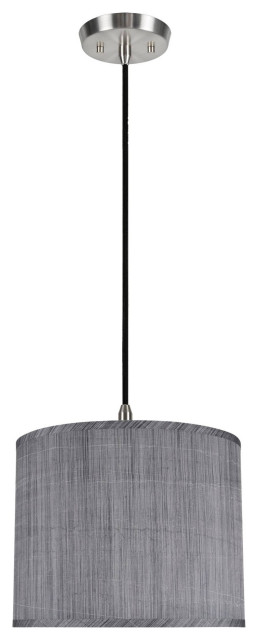 71014, 1-Light Hanging Pendant Ceiling Light, Gray and Black
