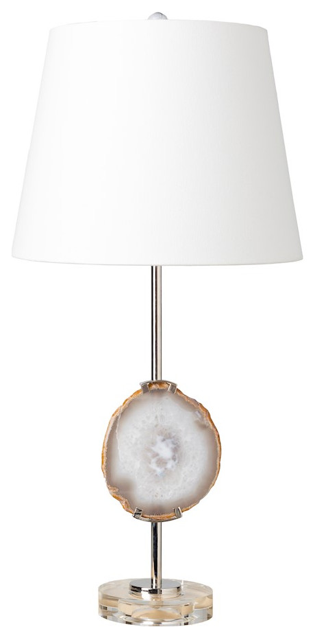 Vince Table Lamp by Surya, Organic Base/White Shade