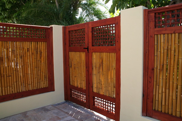Bamboo gate with fencing - Tropical - Landscape - Tampa - by Wiederhold ...