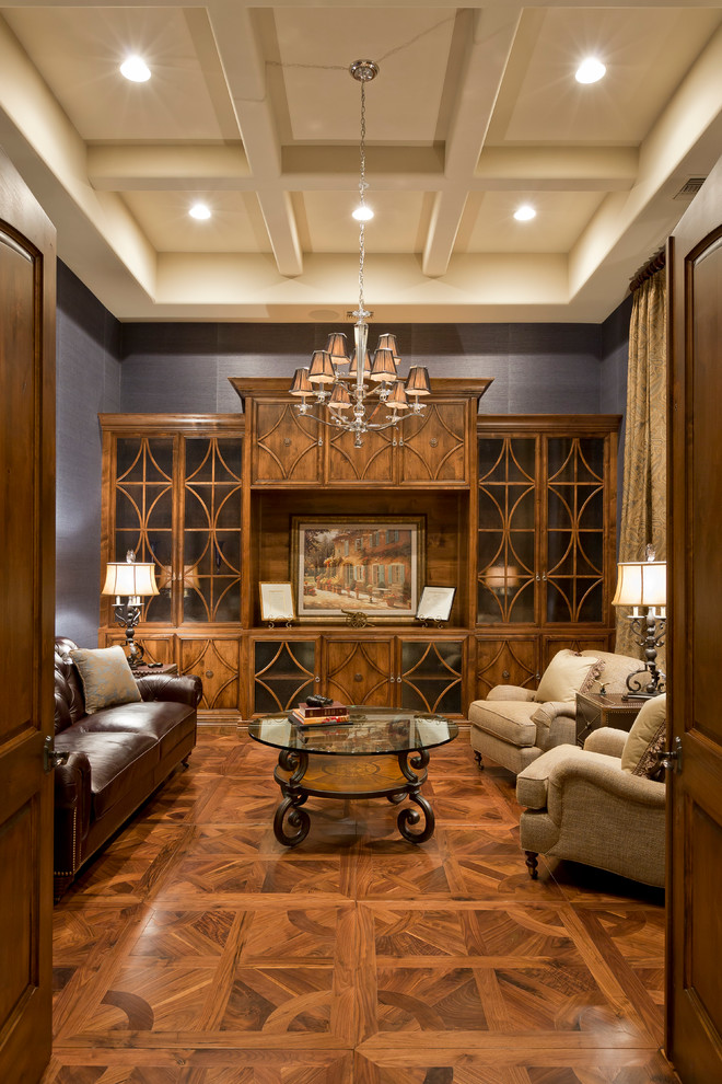 Mediterranean formal living room in Phoenix with medium hardwood floors.