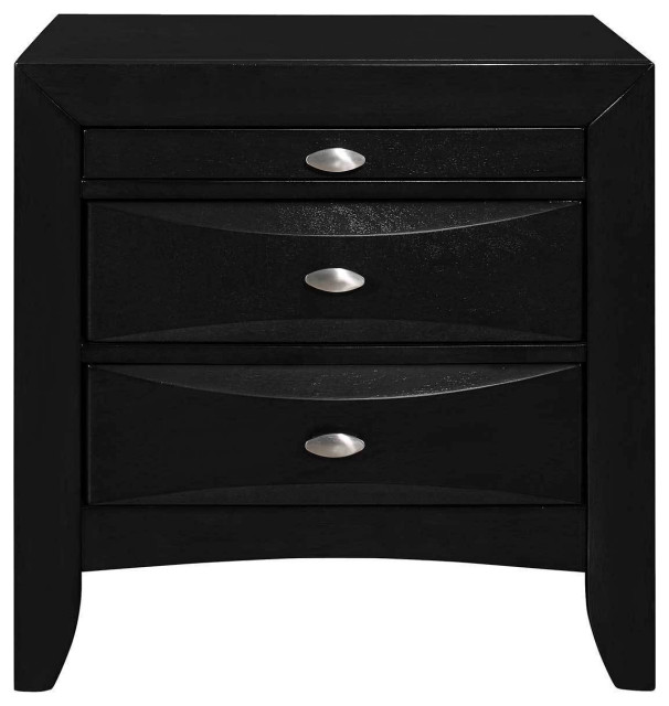 Linda Black Nightstand Contemporary Platform Beds by BisonOffice
