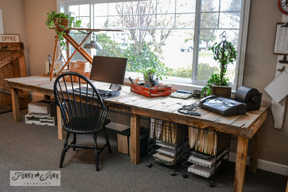 This is an example of an eclectic home office in Vancouver.