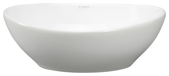 Porcelain White Vessel Oval Deep Bowl Sink