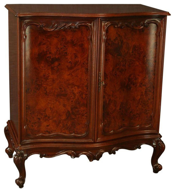 New Rococo Media Tv Cabinet Burled Mahogany