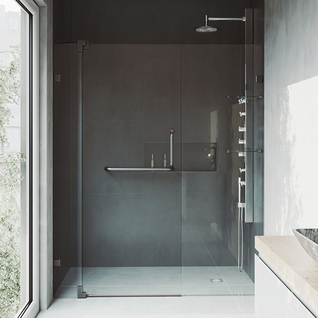 Vigo Pirouette Frameless Shower Door Contemporary Doors Vigo Pirouette Frameless Shower Door 48