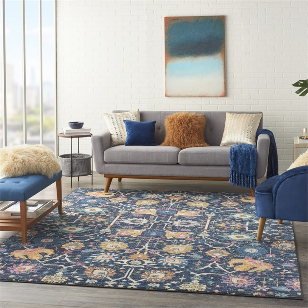 Nourison Passion 7' x 10' Navy and Blue Fabric Bohemian Area Rug (7' x 10')