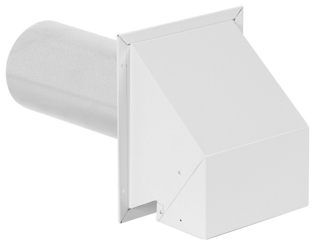 Imperial VT0501-B R2 Wall Exhaust Dryer Vent Hood 4" with 12" Tail Pipe, White