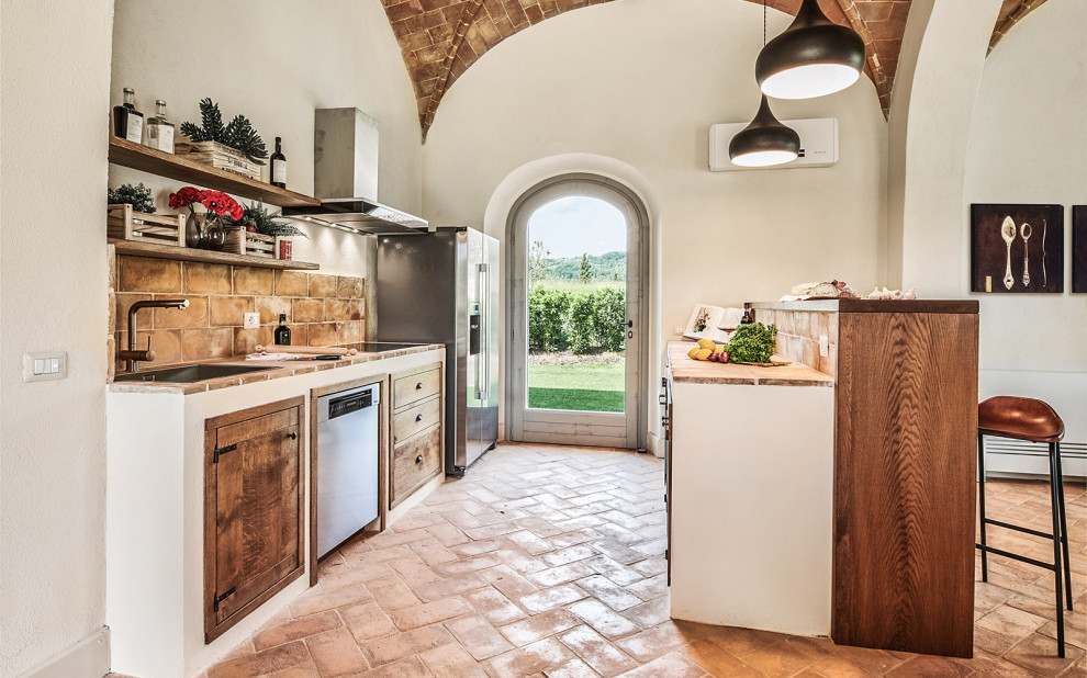 Photo of a mediterranean kitchen in Florence.