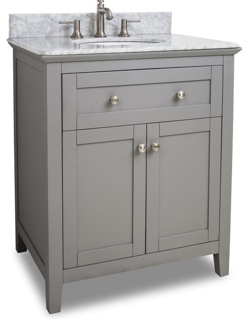 Ham Shaker Jeffrey Alexander 30 Vanity Gray White Marble