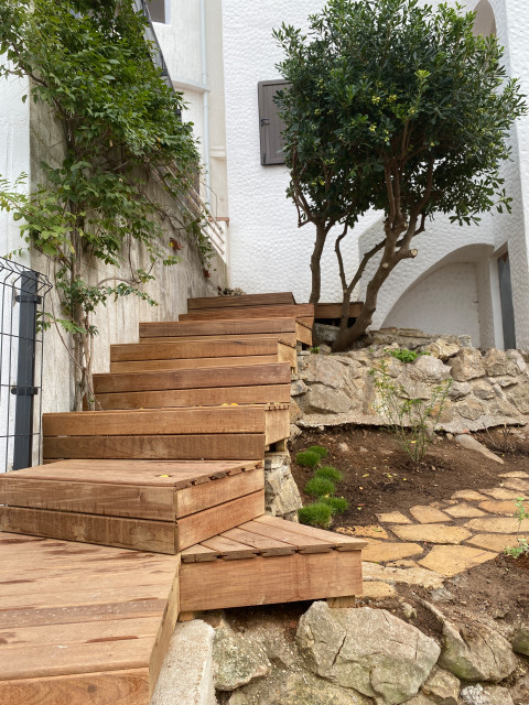 Jardin vue mer coastal-deck