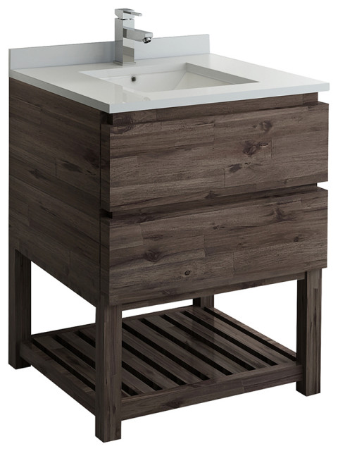 Formosa Floor Standing Open Bottom Modern Bathroom Cabinet With
