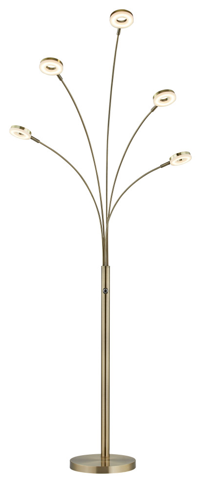 73"H 5-Arched LED Floor Lamp With Dimmer