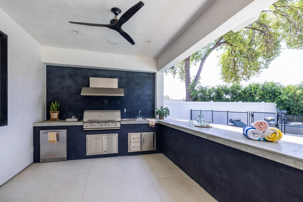 Outdoor Kitchen, New Construction Pool & Landscape Remodel Kitchen